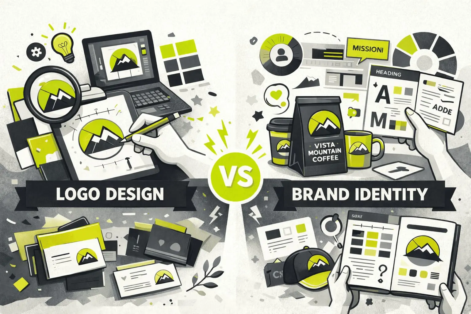 Logo Design vs Brand Identity clarifies the gap between visual mark and brand strategy.