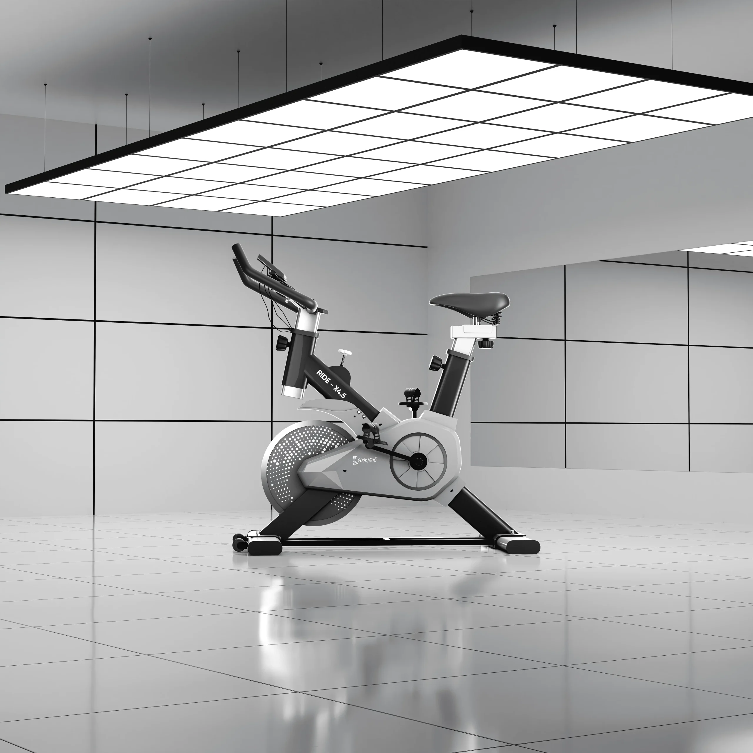 3d product modeling of a professional indoor exercise bike with realistic detail