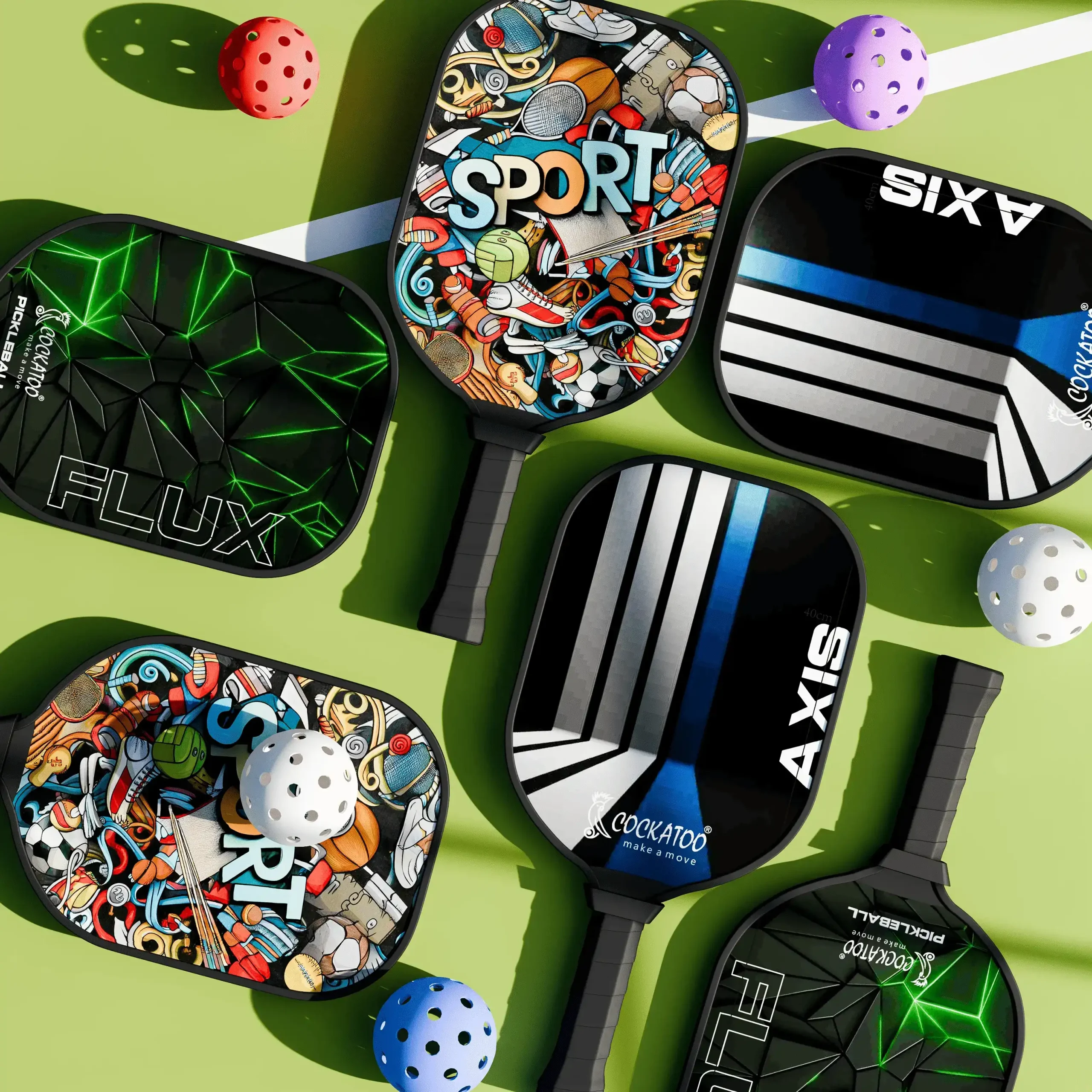 3d product modeling services for custom pickleball paddles with detailed graphics